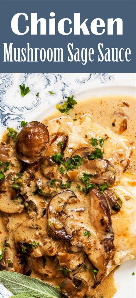 Sauteed Chicken with Mushroom Sage Cream Sauce - calories, carbs, nutrition