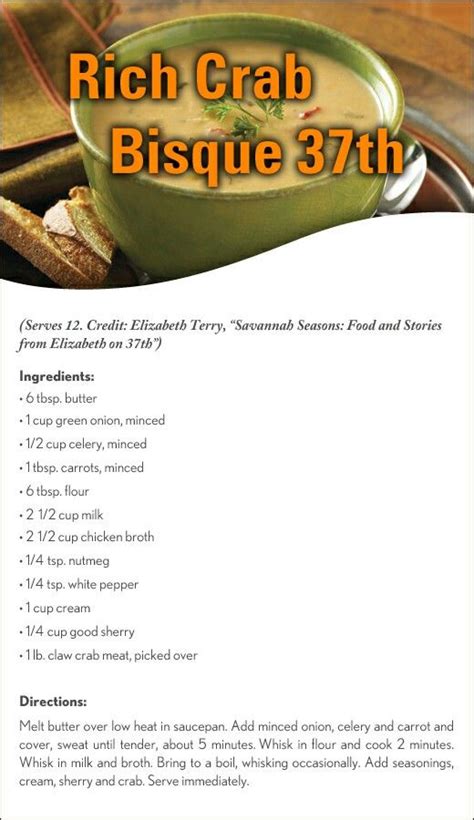 Savannah Crab Chowder - calories, carbs, nutrition