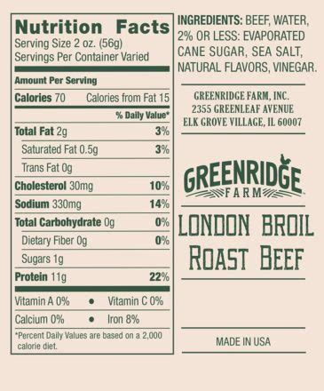 Seasoned London Broil - calories, carbs, nutrition