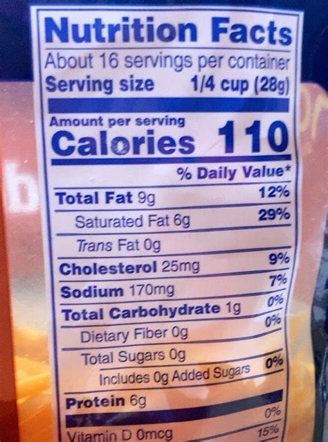 Shredded Sharp Cheddar - calories, carbs, nutrition