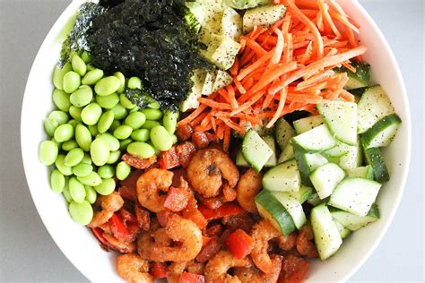 Shrimp poke bowl - calories, carbs, nutrition