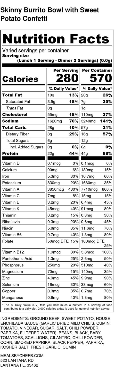 Skinny Burrito - calories, carbs, nutrition