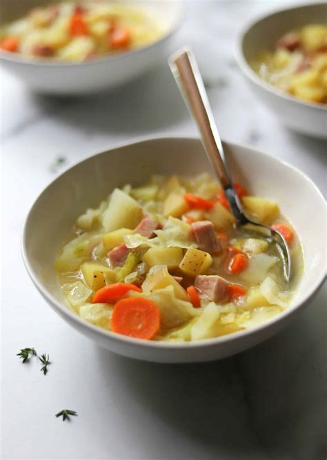 Smoked Ham, Cabbage and Potato Soup - calories, carbs, nutrition