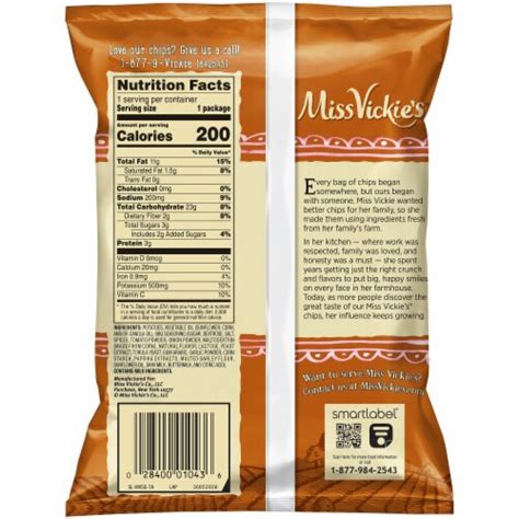 Smokehouse Bbq - Kettle Cooked Potato Chips - calories, carbs, nutrition