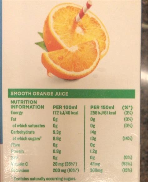 Smooth Orange - calories, carbs, nutrition