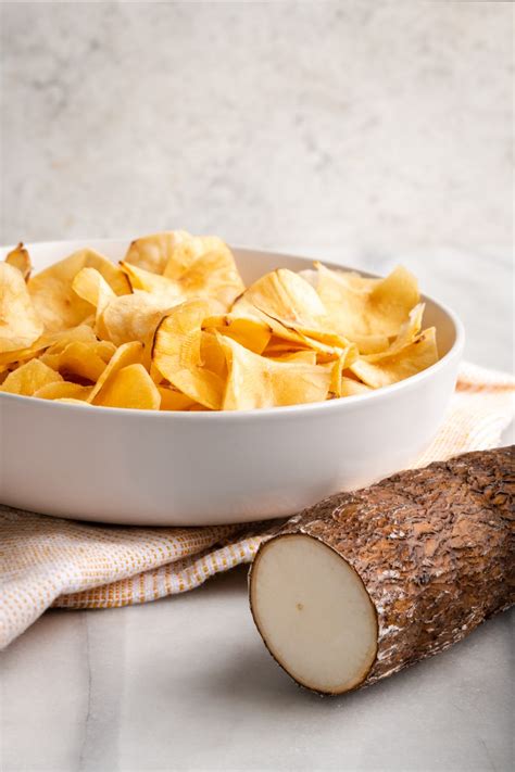 Snacks, yucca (cassava) chips, salted - calories, carbs, nutrition