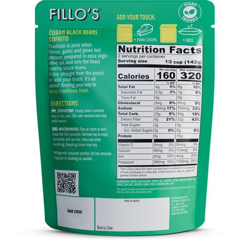 Sofrito Black Beans & Rice - calories, carbs, nutrition