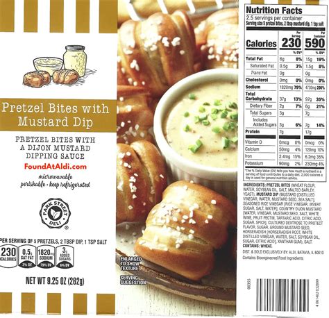 Soft Pretzel with Mustard - calories, carbs, nutrition