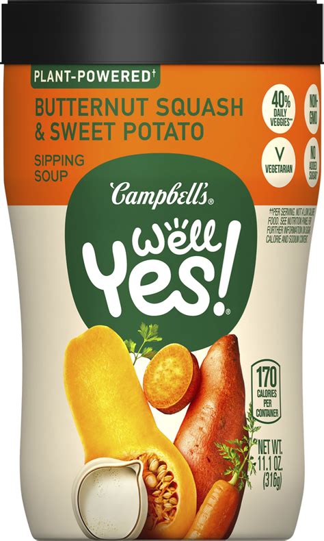 Soup Butternut Squash & Sweet Potato Campbells 12 oz - calories, carbs, nutrition