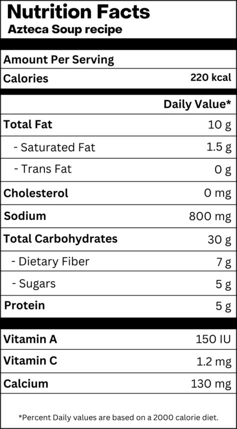 Soup Chicken & Vegetable Azteca 8 oz - calories, carbs, nutrition