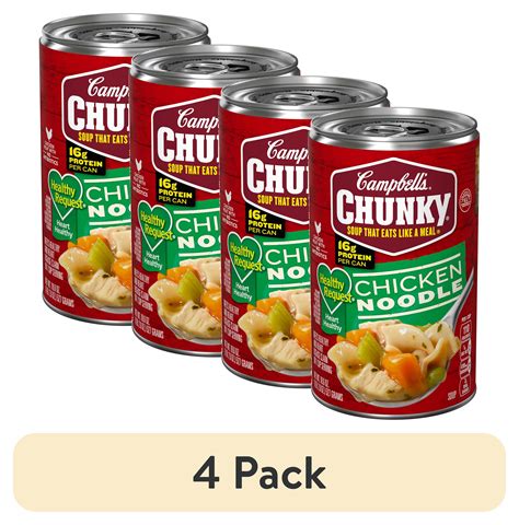 Soup, chunky chicken noodle, canned, ready-to-serve - calories, carbs, nutrition