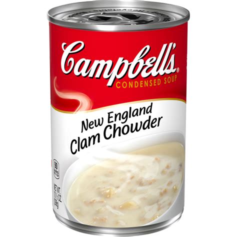 Soup, clam chowder, new england, canned, condensed - calories, carbs, nutrition