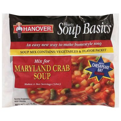 Soup Crab Maryland Style FRZ 16 oz - calories, carbs, nutrition