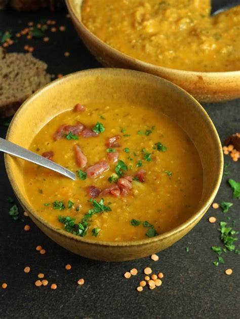 Soup Lentil Bacon 12 oz - calories, carbs, nutrition