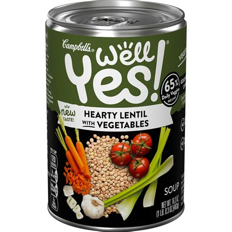 Soup Lentil Vegetarian Campbells 6 oz - calories, carbs, nutrition