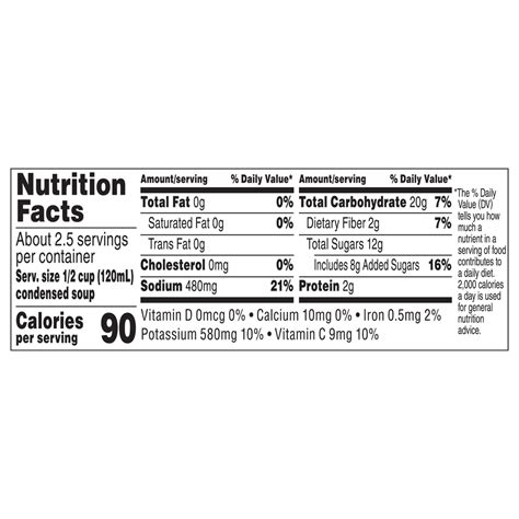 Soup Tomato Condensed 6 oz - calories, carbs, nutrition