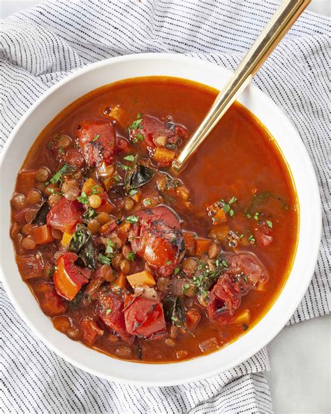 Soup Tomato Lentil Spicy 12 oz - calories, carbs, nutrition