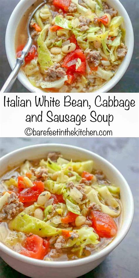 Soup White Bean Cabbage & Sausage 16 oz - calories, carbs, nutrition