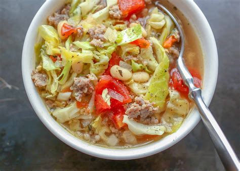 Soup White Bean Cabbage & Sausage 6 oz - calories, carbs, nutrition