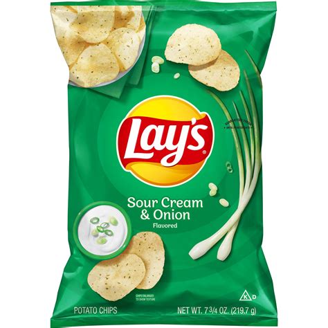 Sour Cream and Onion Potato Chips (20 Chips) - calories, carbs, nutrition