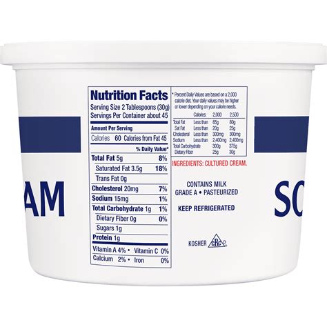 Sour cream - Fat free - calories, carbs, nutrition