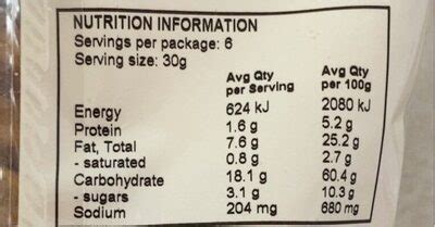 Soy Crisps - Cinnamon Sugar - calories, carbs, nutrition