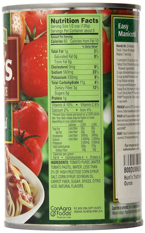 Spaghetti Sauce, Traditional - calories, carbs, nutrition