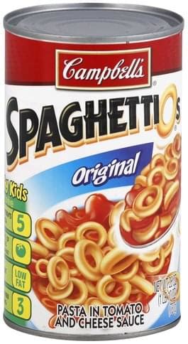 SPAGHETTIOS, Spaghetti in Tomato & Cheese Sauce - calories, carbs, nutrition