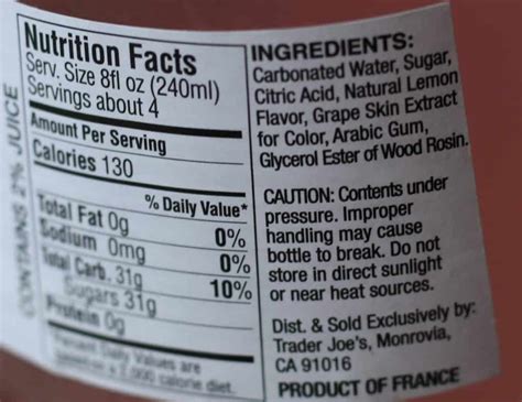 Spark Pink Lemonade - calories, carbs, nutrition
