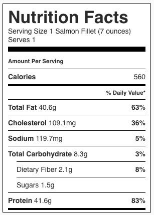 Spice Crusted Salmon - Large - calories, carbs, nutrition