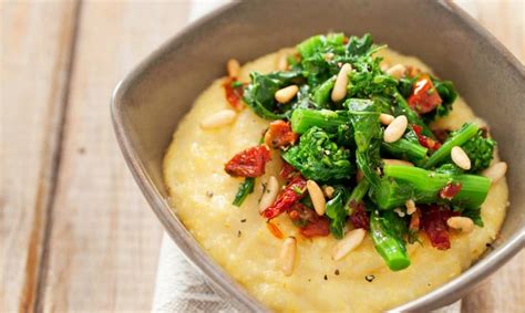 Spicy Broccoli Topped Polenta - calories, carbs, nutrition