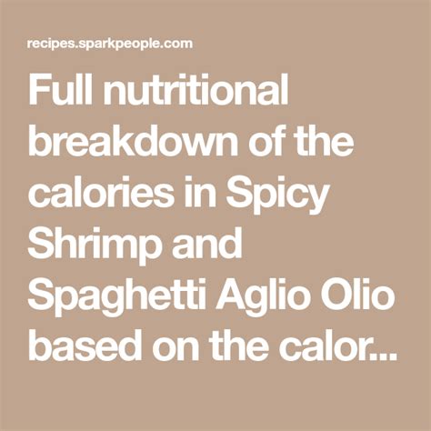 Spicy Shrimp & Cellentani - calories, carbs, nutrition