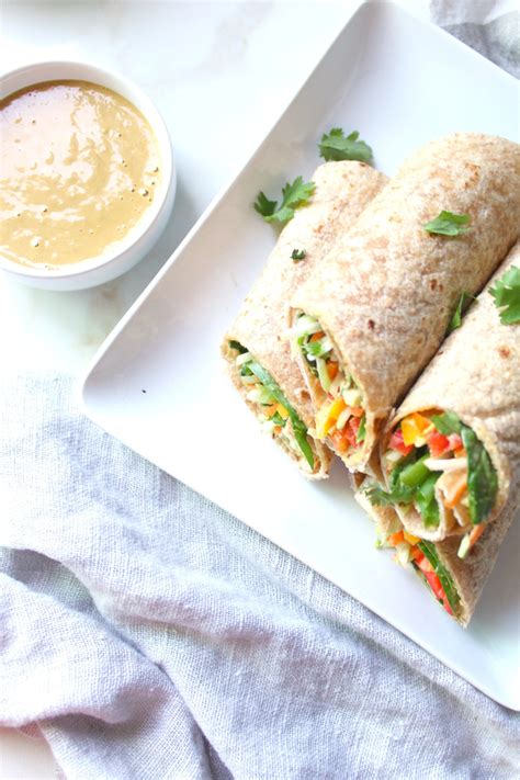 Spicy Thai Peanut Vegetable Wrap - calories, carbs, nutrition