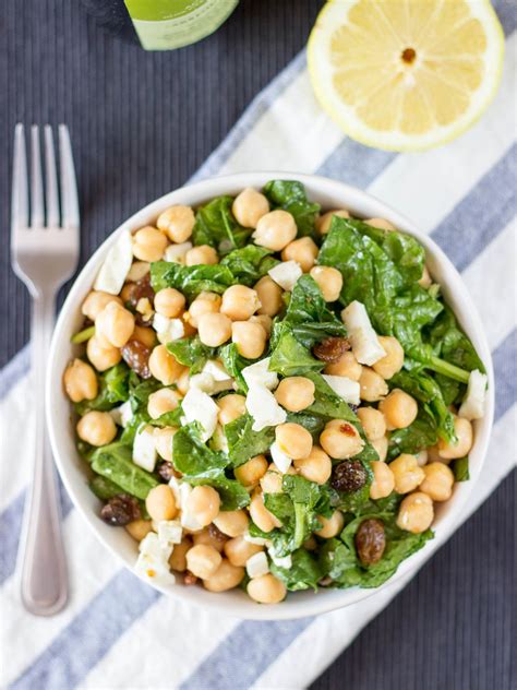 Spinach Chickpea Salad - calories, carbs, nutrition