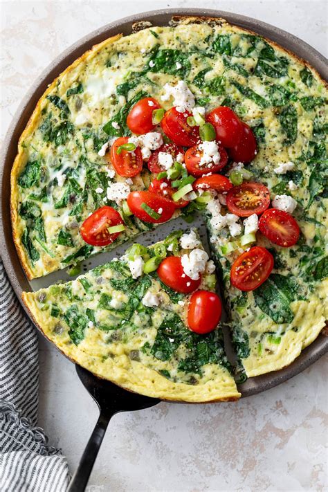 Spinach, Onion and Feta Frittata - calories, carbs, nutrition