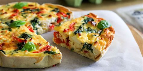 Spinach, Red Pepper & Feta Quiche - calories, carbs, nutrition