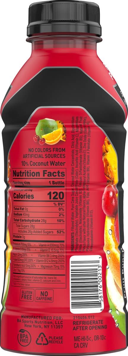 Sports Drink (Fruit Punch) - calories, carbs, nutrition