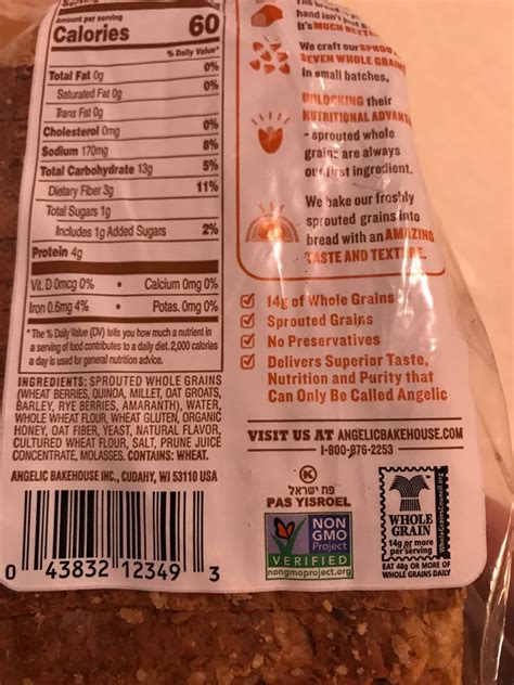 Sprouted Seven-Grain Bread - calories, carbs, nutrition
