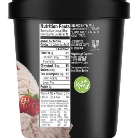 Strawberry Ice Cream - calories, carbs, nutrition