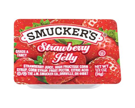 Strawberry Jam, Smuckers, 1/2 oz - calories, carbs, nutrition