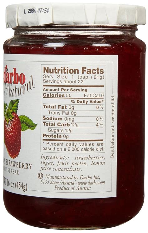 Strawberry Preserves - calories, carbs, nutrition