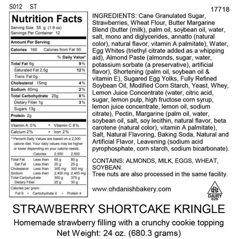 Strawberry Shortcake Cookie - calories, carbs, nutrition