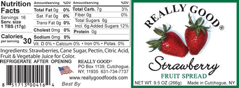 Strawberry Spread - calories, carbs, nutrition