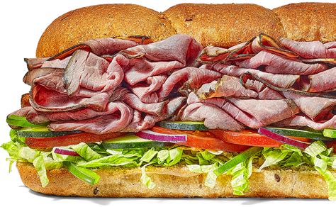 SUBWAY, roast beef sub on white bread, with lettuce and tomato - calories, carbs, nutrition