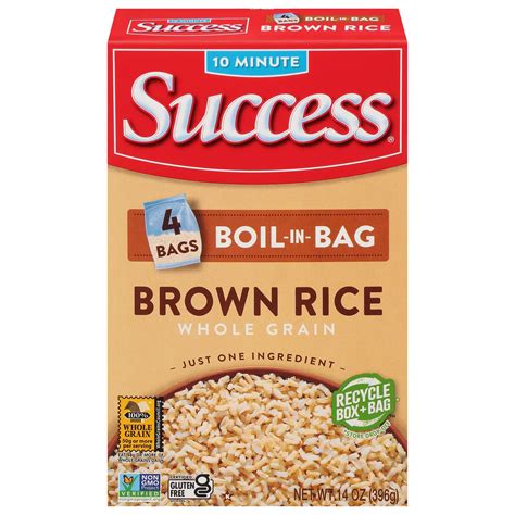 Success Whole Grain Brown Rice (Boil-In-Bag) - calories, carbs, nutrition