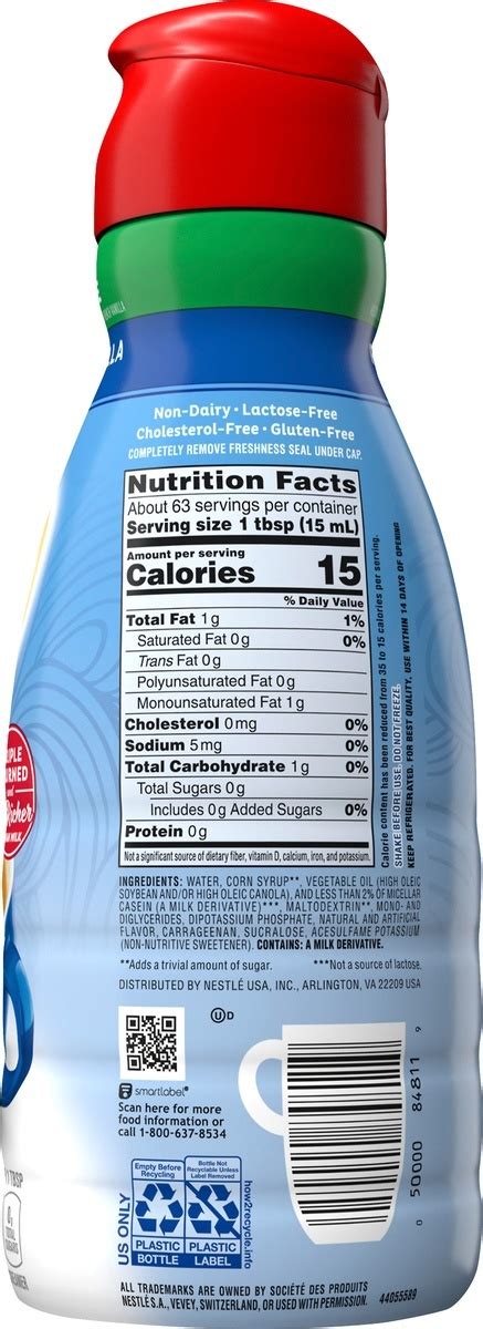 Sugar Free French Vanilla Creamer - calories, carbs, nutrition