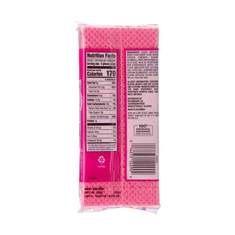 Sugar Wafers Strawberry - calories, carbs, nutrition