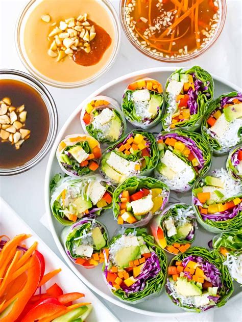 Summer Roll Tofu Vegetable with Sauce & Salad 1 Roll - calories, carbs, nutrition