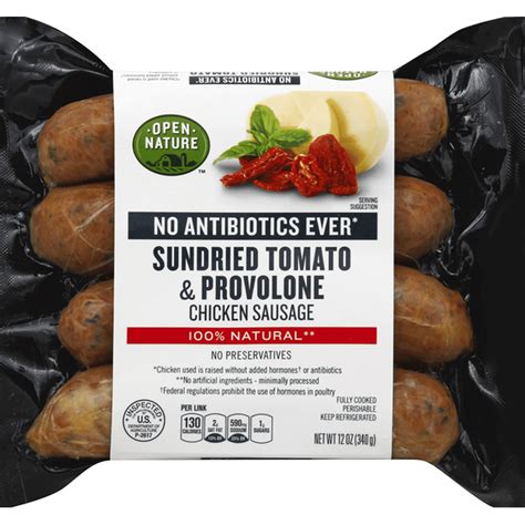 Sun Dried Tomato & Provolone Chicken Sausage - calories, carbs, nutrition