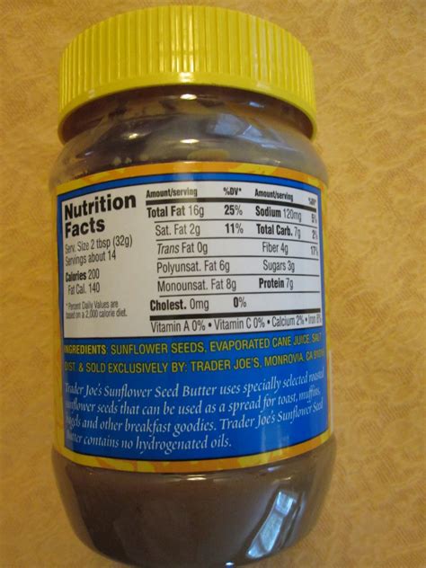 Sunflower Seed Butter - calories, carbs, nutrition